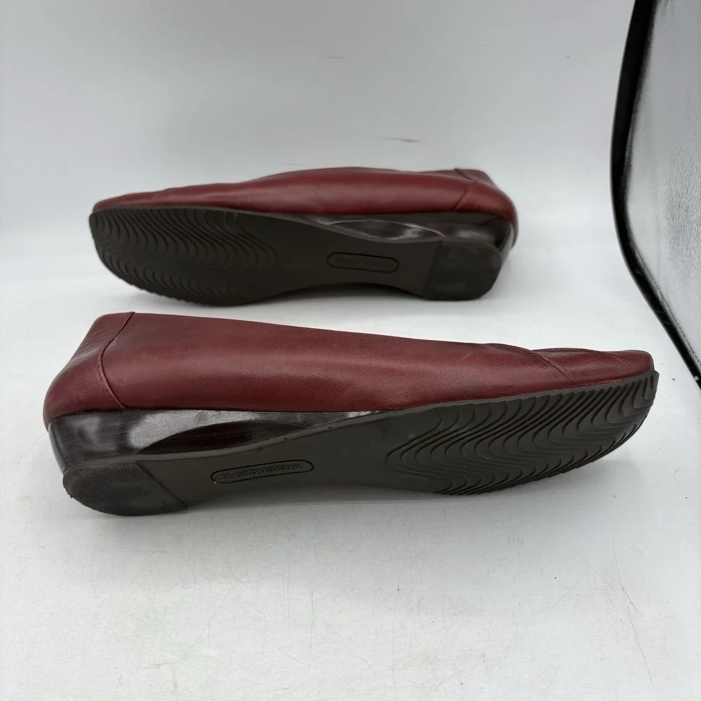 Naturalizer Shoes Womens Size 11 M Farrah Dark Red‎ Loafers Leather Wedge